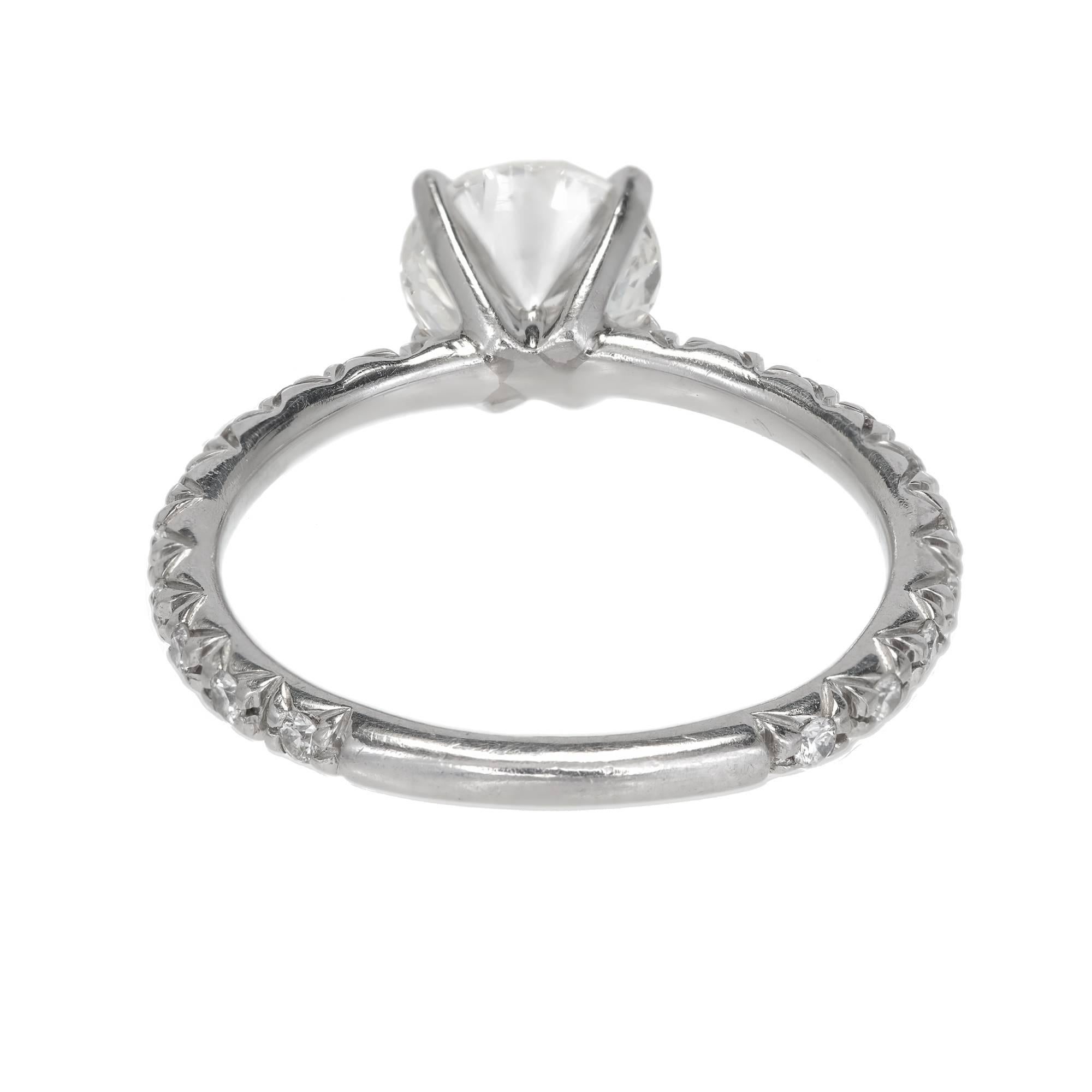 GIA Certified 1.02 Diamond Platinum Solitaire Engagement Ring 5