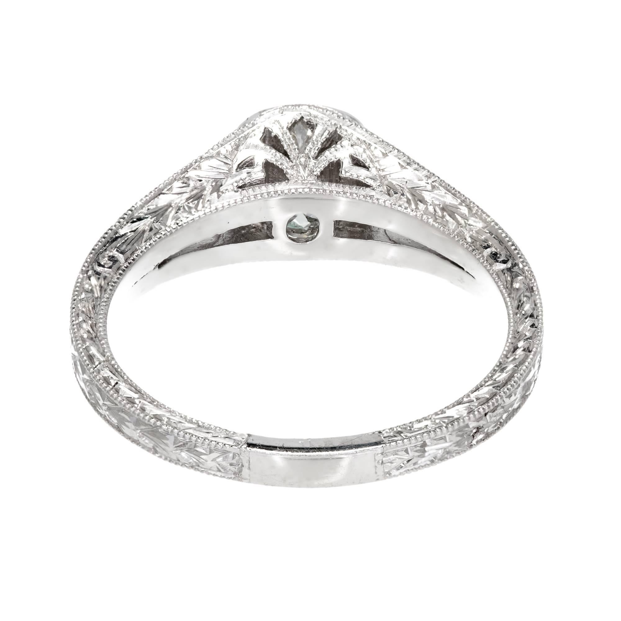 Peter Suchy 1.09 Carat Diamond Platinum Split Shank Engagement Ring In Good Condition For Sale In Stamford, CT