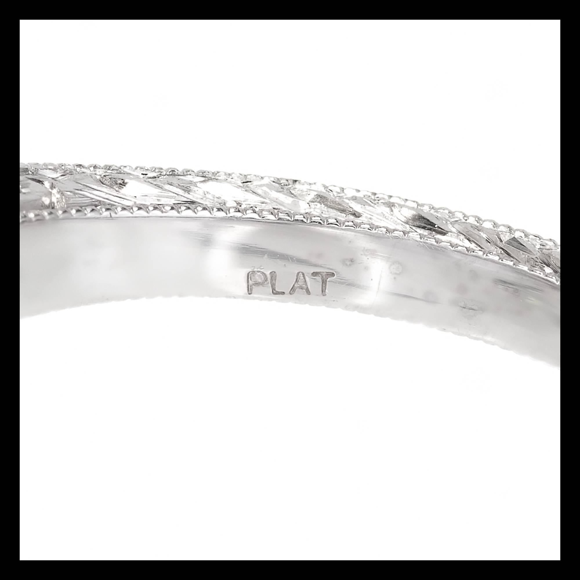 Women's Peter Suchy 1.09 Carat Diamond Platinum Split Shank Engagement Ring For Sale