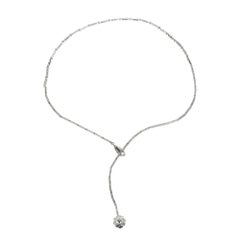 1.50 Carat Pave Diamond Ball Adjustable Gold Drop Necklace