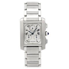 Cartier Stainless Steel Tank Francaise Chronograph Wristwatch Ref 2303