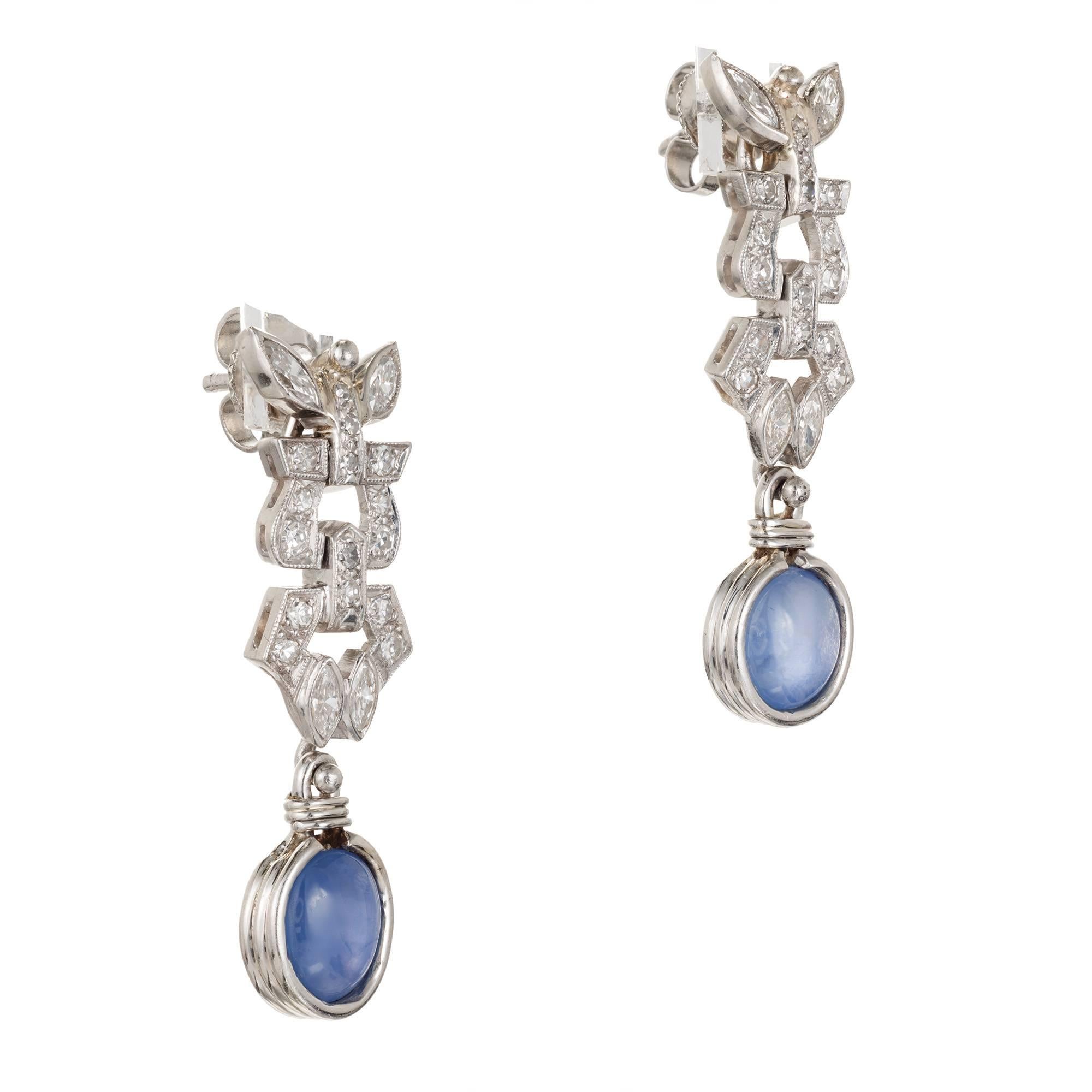 cabochon sapphire earrings