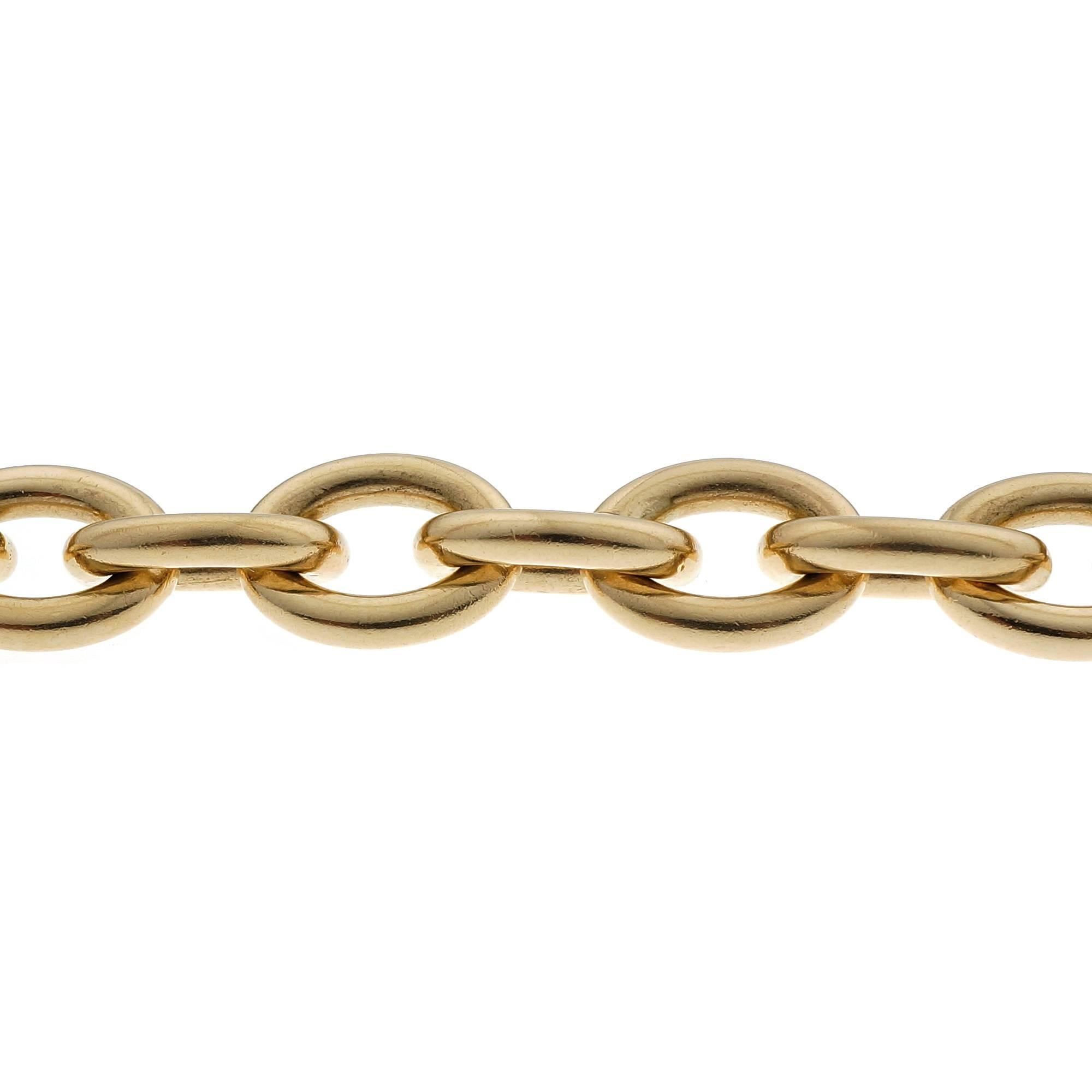 Women's Oval Solid Gold Link Bracelet