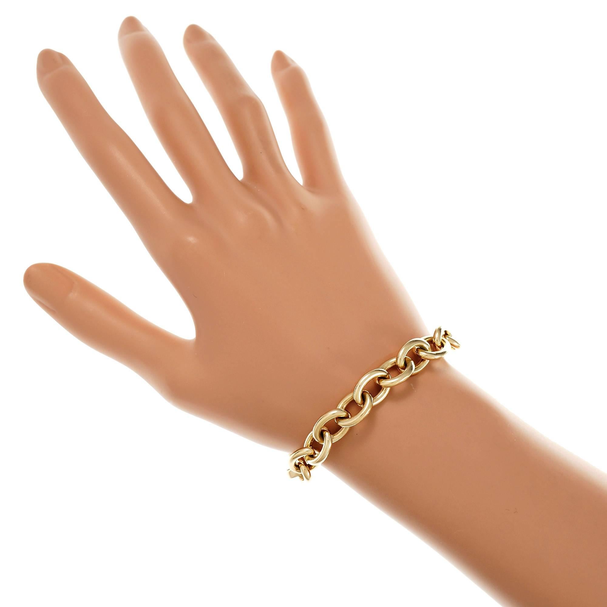 Oval Solid Gold Link Bracelet 1