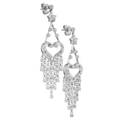 Diamond Gold Dangle Chandelier Earrings