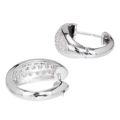 2.00 Carat Diamond Pavé Gold Hoop Earrings