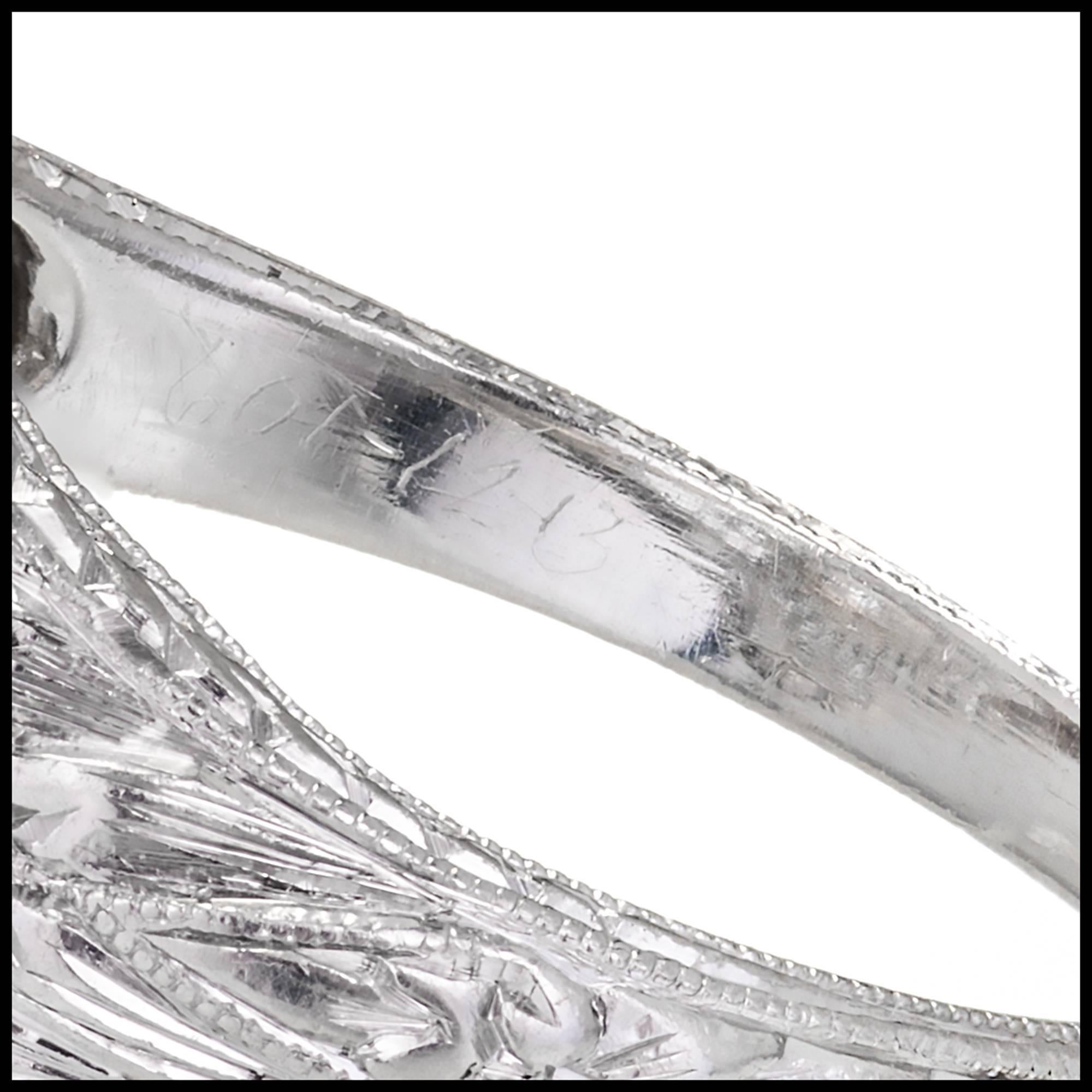 1.02 Carat GIA Certified Edwardian Diamond Platinum Engagement Ring 2