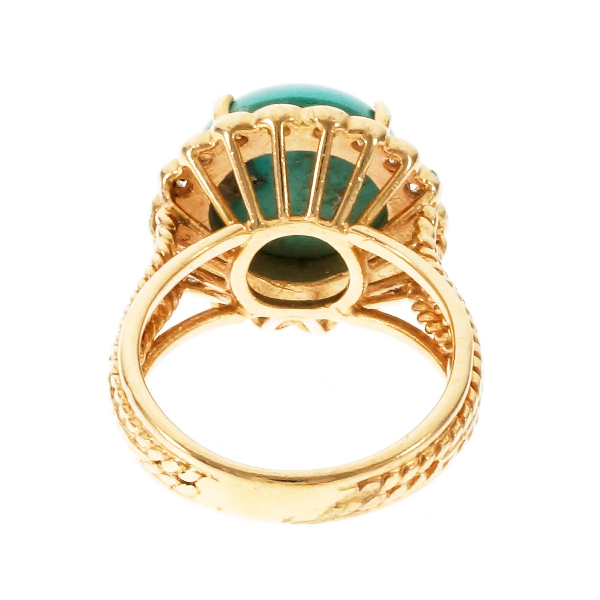 turquoise yellow gold ring