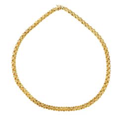 Textured Swirl Gold Link Necklace