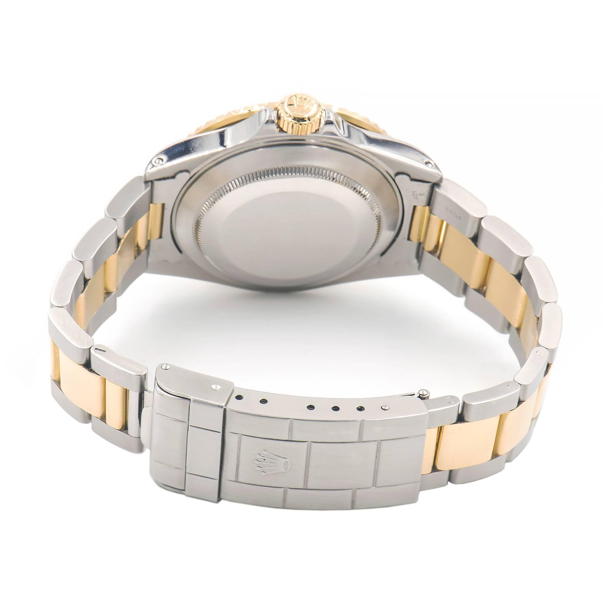 Men's Rolex Gold Stainless Steel Submariner Perpetual Date Wristwatch Ref 16613