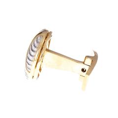 Handmade Round Button Style Gold Platinum Cufflinks