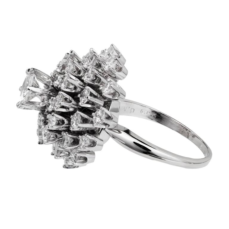 EGL Certified 2.85 Carat Diamond Dome Gold Cluster Cocktail Ring For Sale  at 1stDibs | diamond cocktail rings, diamond cluster cocktail rings, cocktail  cluster ring