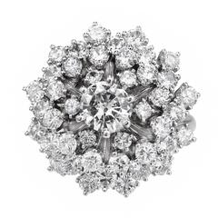 EGL Certified 2.85 Carat Diamond Dome Gold Cluster Cocktail Ring 5