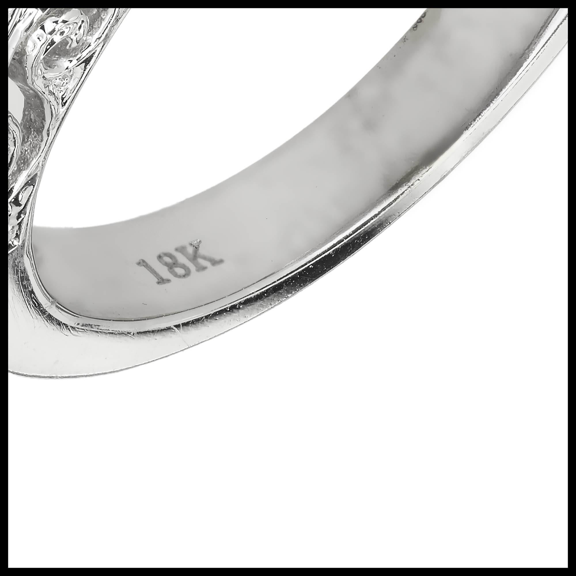 Women's 1.10 Carat Sapphire Diamond Gold Engagement Ring