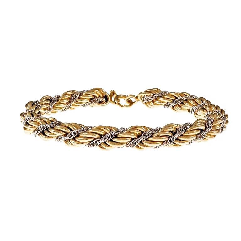 Tiffany & Co. Braided Rope Chain Gold Bracelet