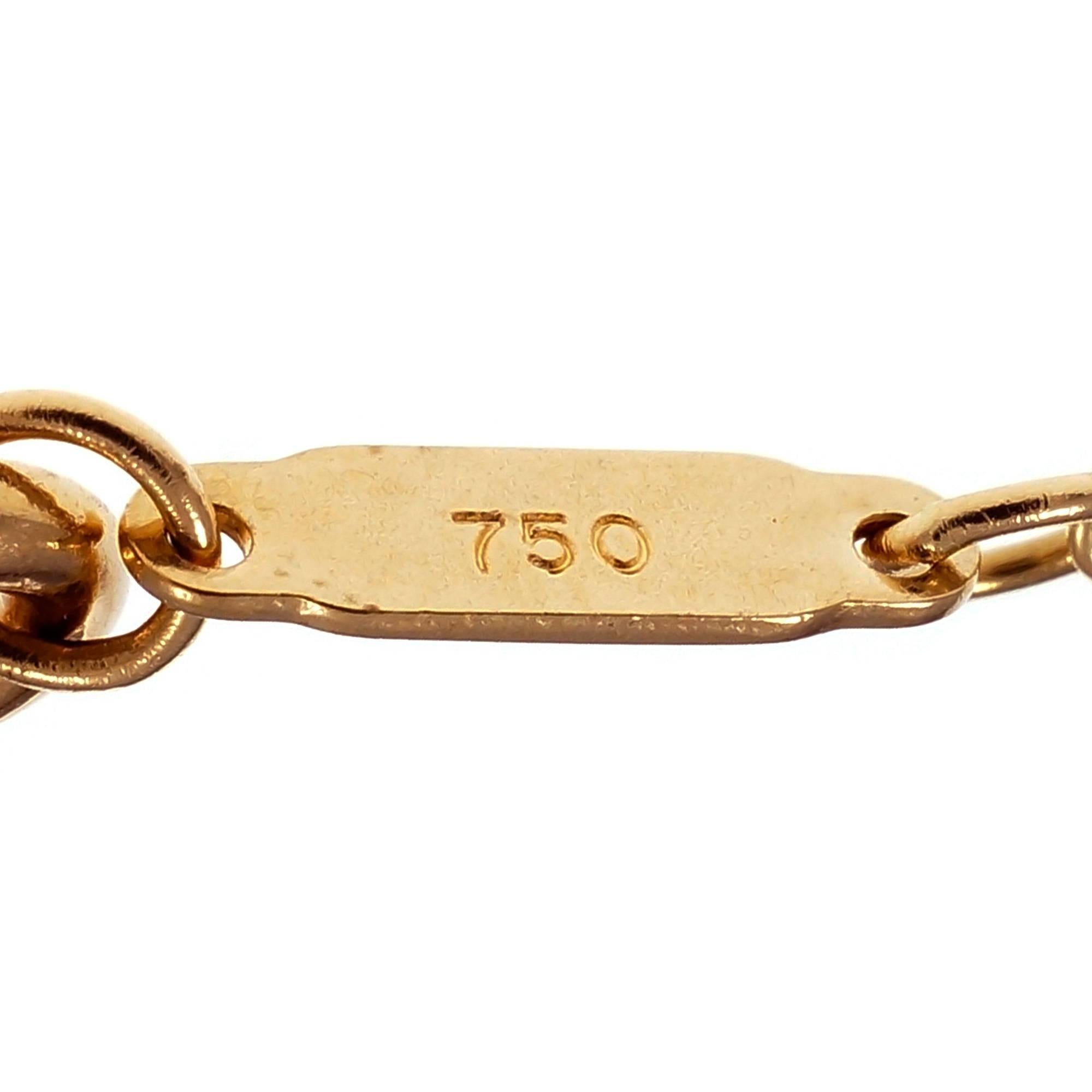 Tiffany & Co. Crown Key Diamond Gold Pendant Necklace In Good Condition In Stamford, CT