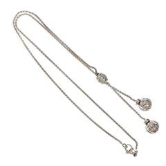 Pavé Diamond Ball Gold Y Drop Necklace 10