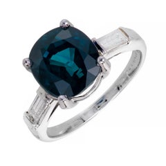 GIA Certified 6.07 Carat Sapphire Diamond Platinum Engagement Ring