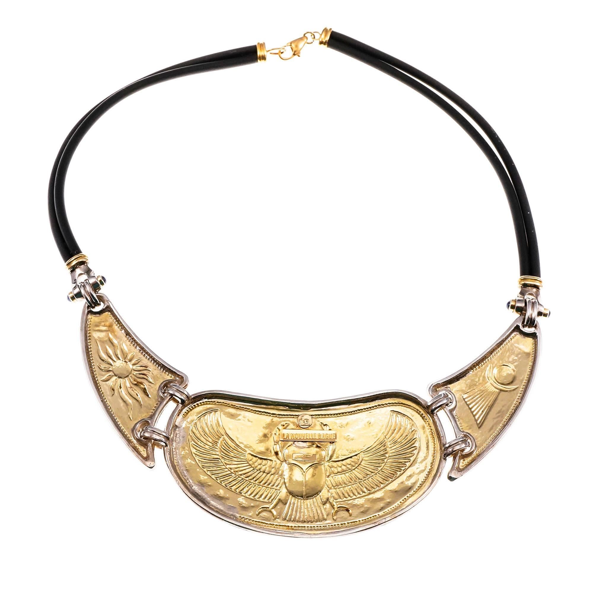 Women's La Nouvelle Bague Egyptian Sapphire Silver Gold Necklace