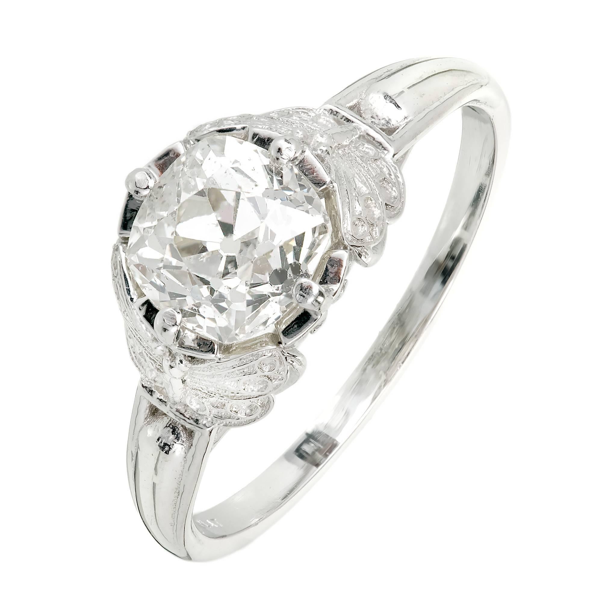 Verlobungsring aus Platin mit GIA-zertifiziertem 1,32 Karat Diamant von Peter Suchy
