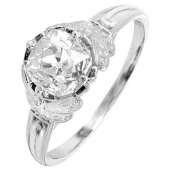 Peter Suchy, bague de fiançailles en platine avec diamant certifié GIA de 1.32 carat