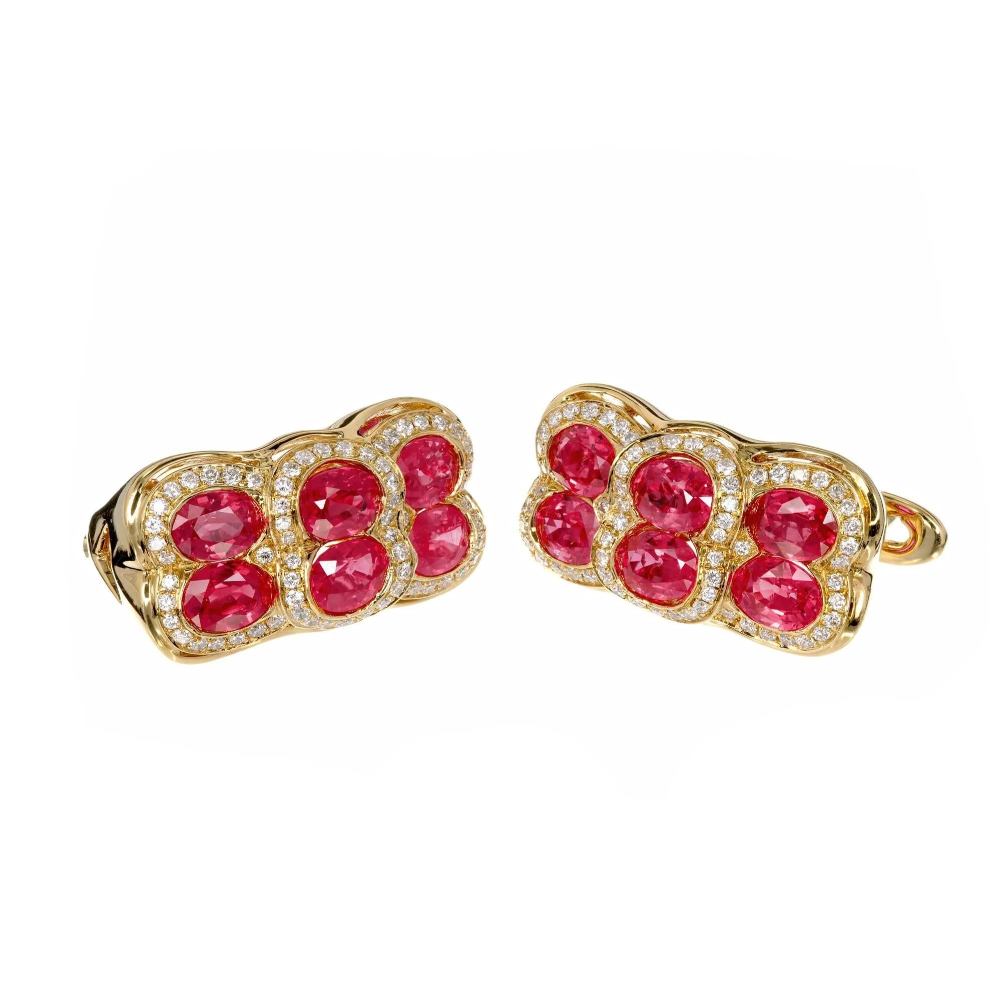 red ruby dangle earrings