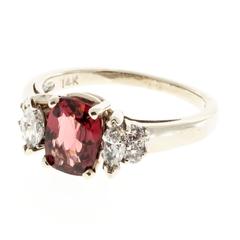 Dana 1.39 Carat Natural Orange Red Spinel Diamond Gold Engagement Ring 3