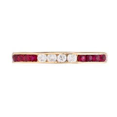 .30 Carat Diamond Ruby 14k Yellow Gold Wedding Band Ring