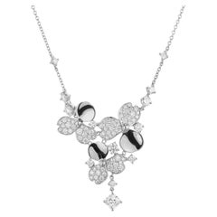 Tiffany & Co. 1.35 Carat Diamond Paper Flowers Platinum Drop Necklace