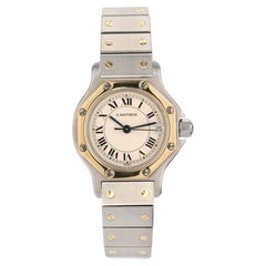 Montre-bracelet Santos Cartier en or jaune et acier inoxydable