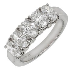 Peter Suchy 2.00 Carat Five Oval Diamond Platinum Band Wedding Ring