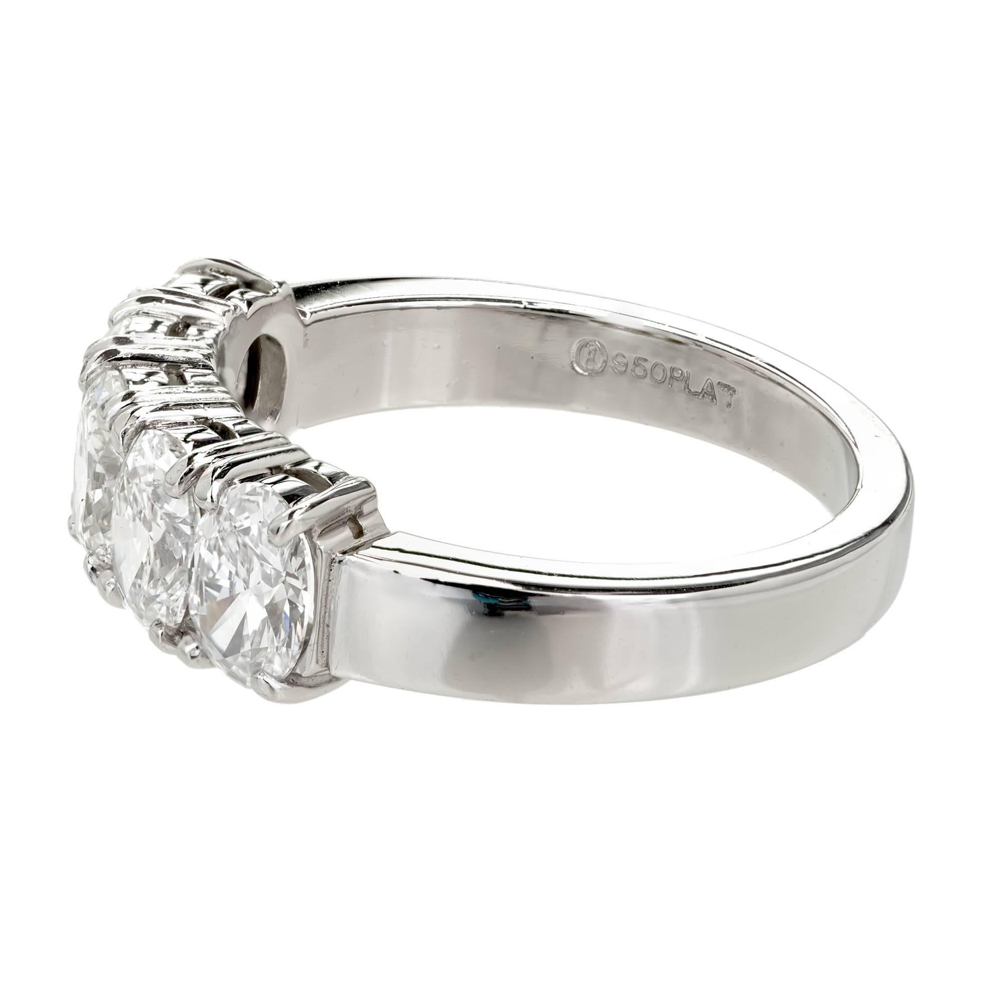 Peter Suchy 2.00 Carat Five Oval Diamond Platinum Band Wedding Ring 1