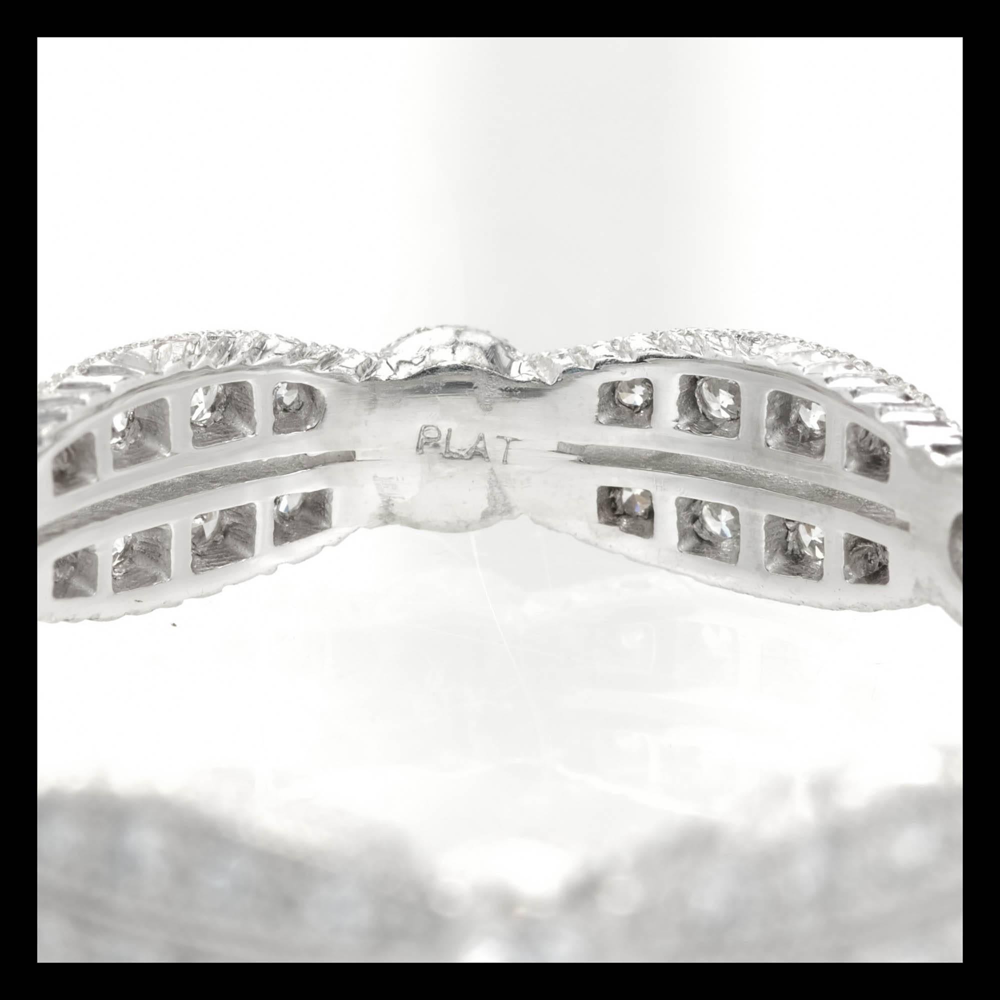 Peter Suchy Diamond Platinum Double Row Eternity Band Ring In Good Condition For Sale In Stamford, CT