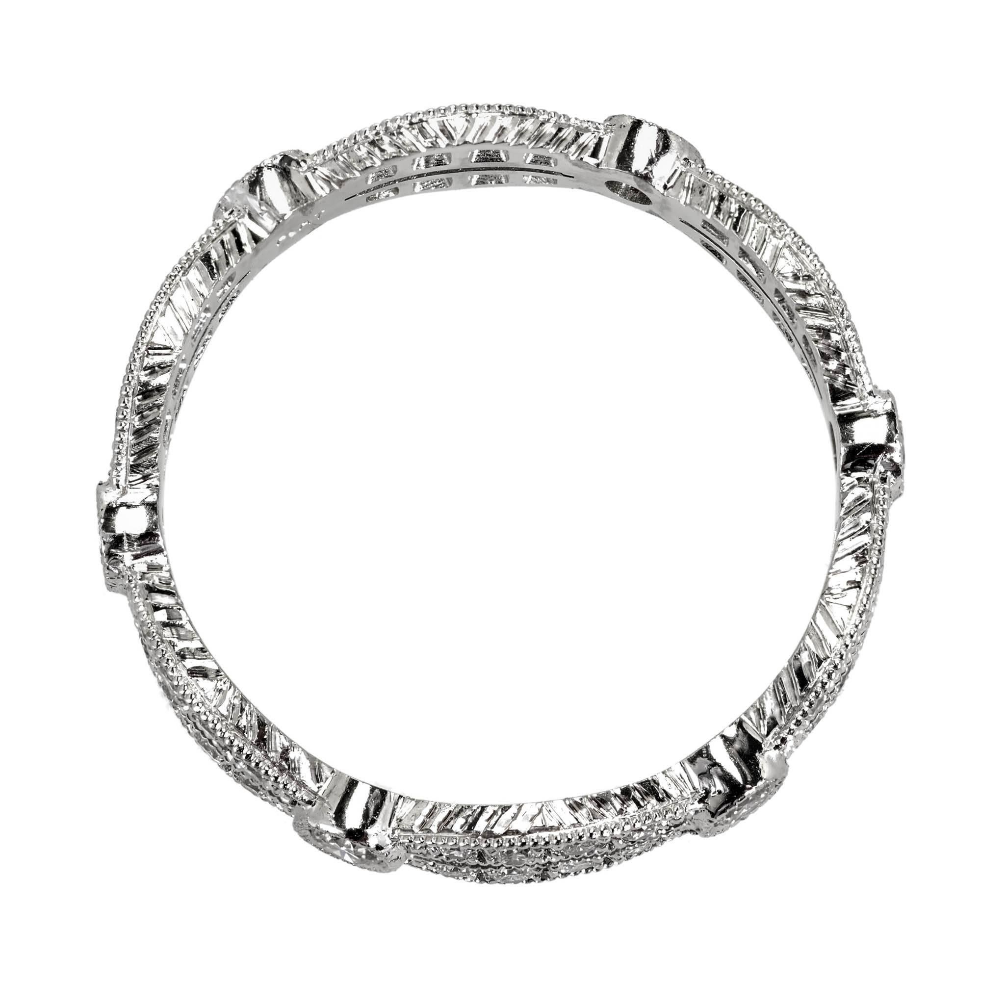 Peter Suchy Diamond Platinum Double Row Eternity Band Ring For Sale 1
