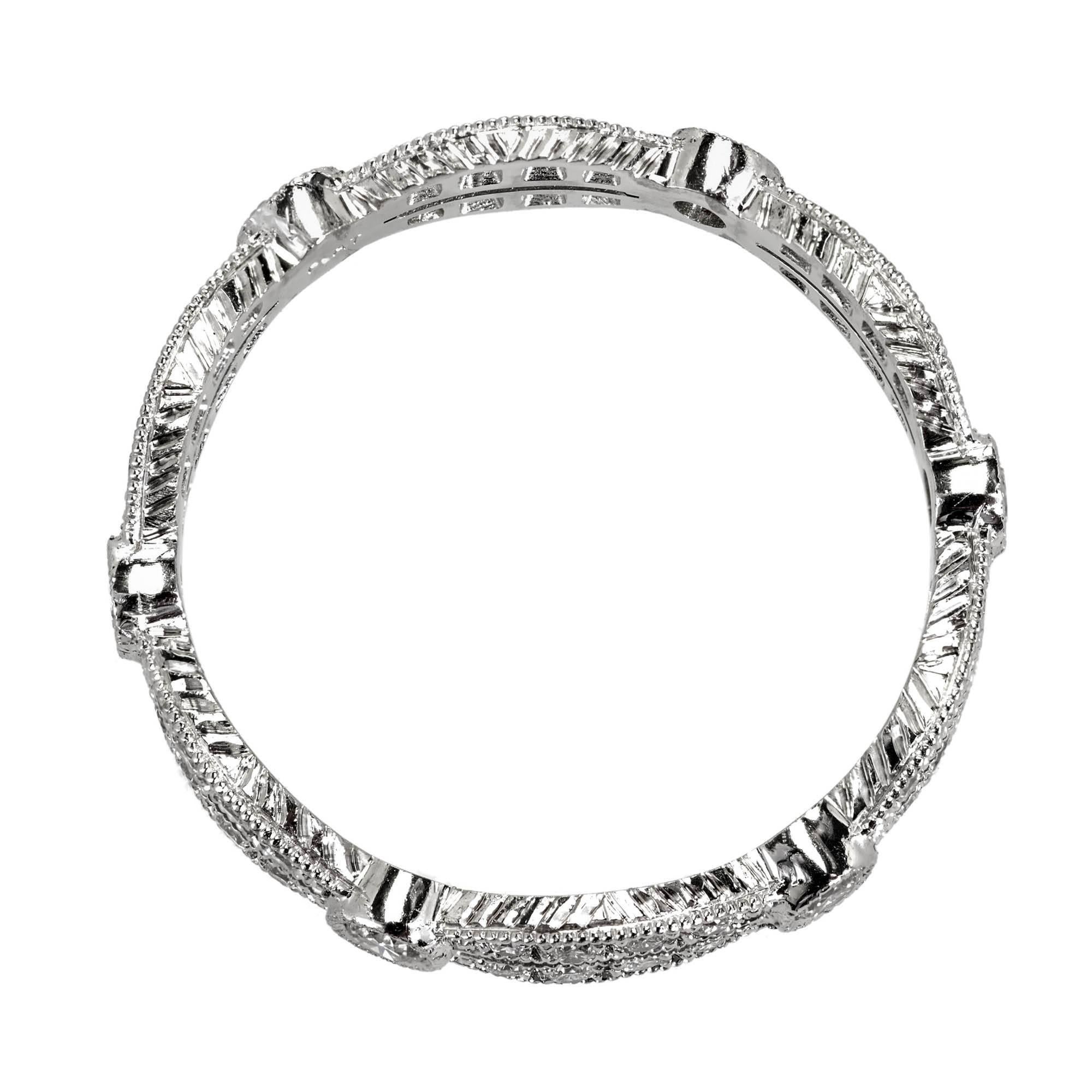 Women's Peter Suchy Diamond Platinum Double Row Eternity Band Ring For Sale