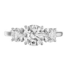 Bague de fiançailles Peter Suchy EGL, avec un diamant de 1,99 carat, en or blanc 14 carats, à trois pierres