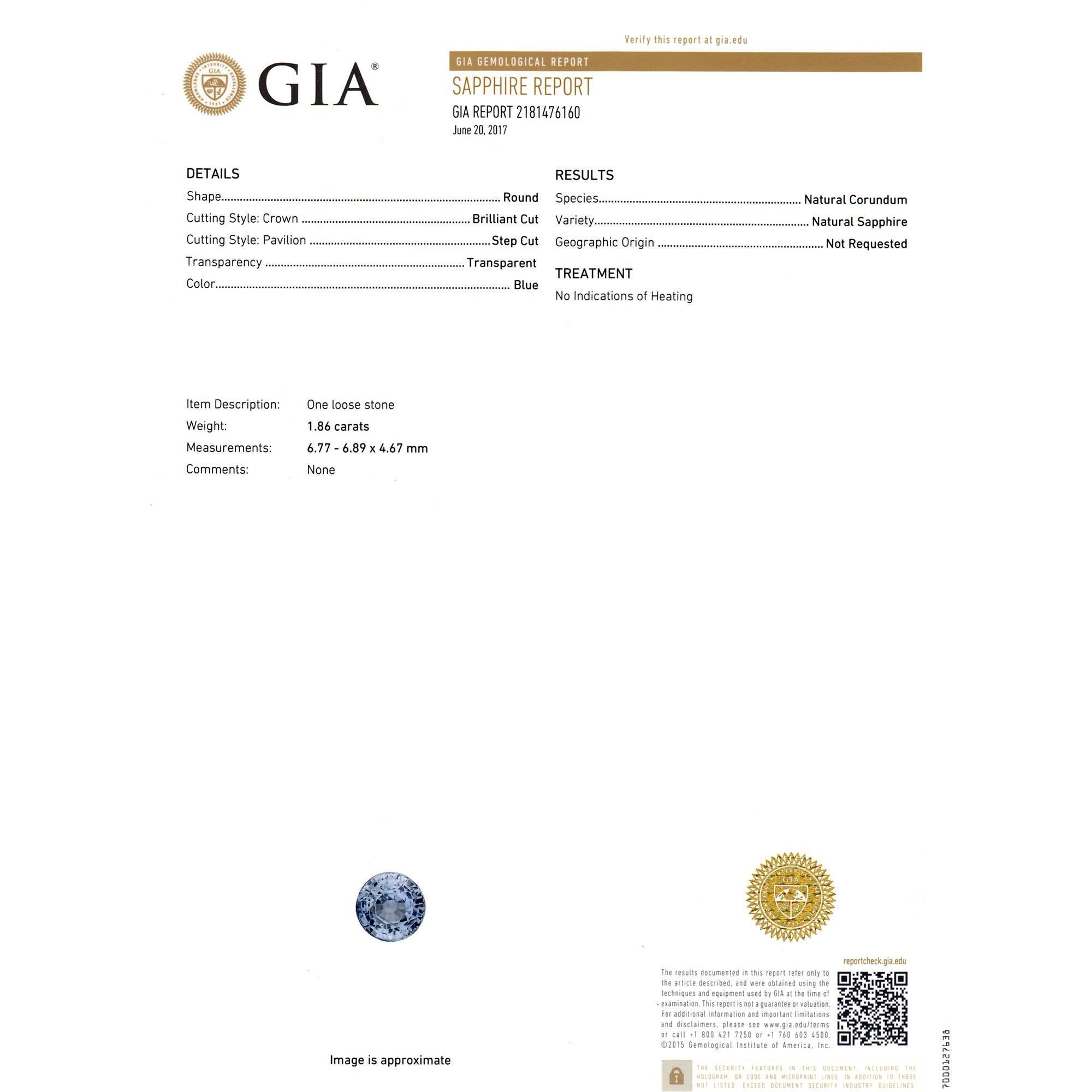 GIA Certified Art Deco Sapphire Diamond Platinum Engagement Ring 4