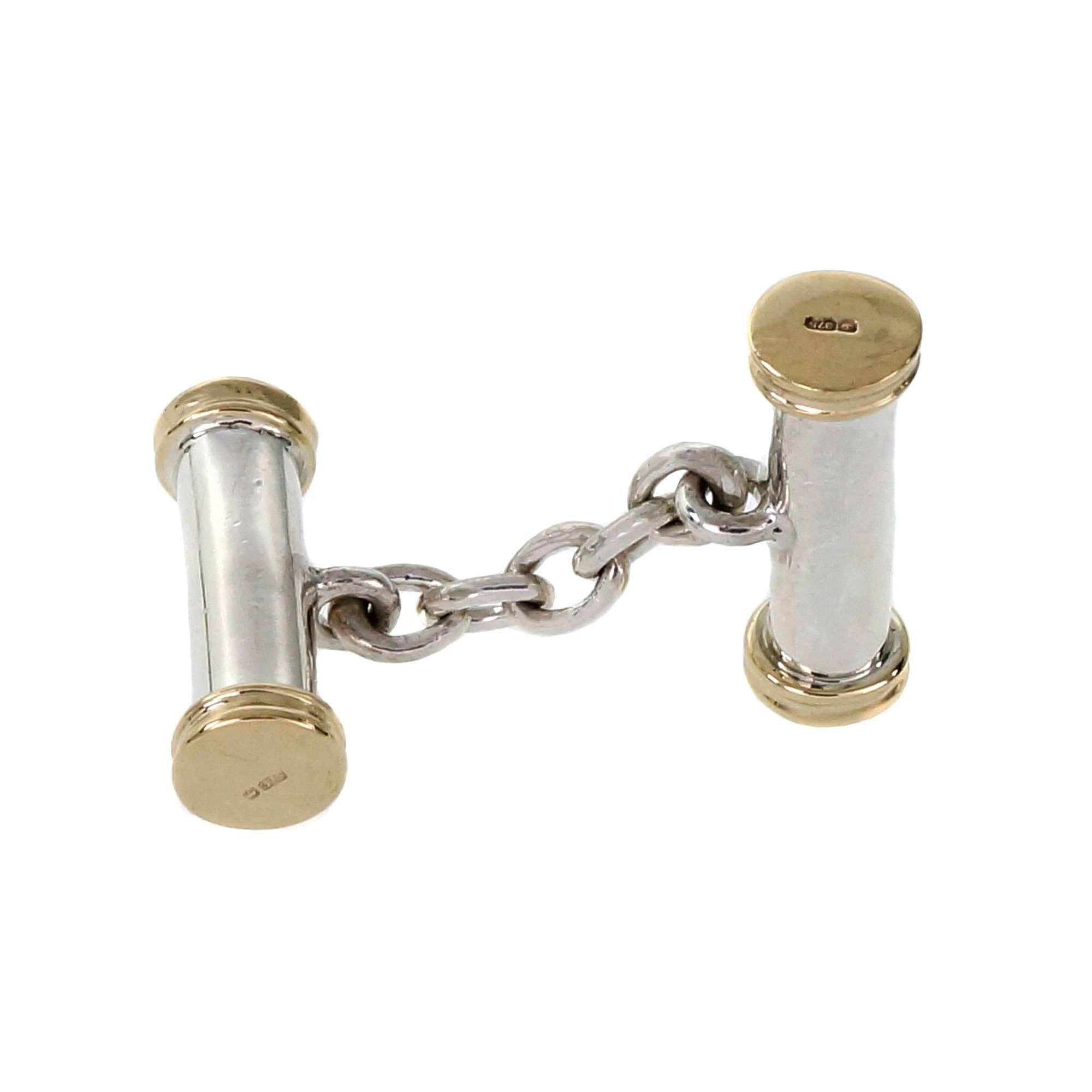 Men's Vintage Double-Sided Sterling Silver Gold Cufflinks