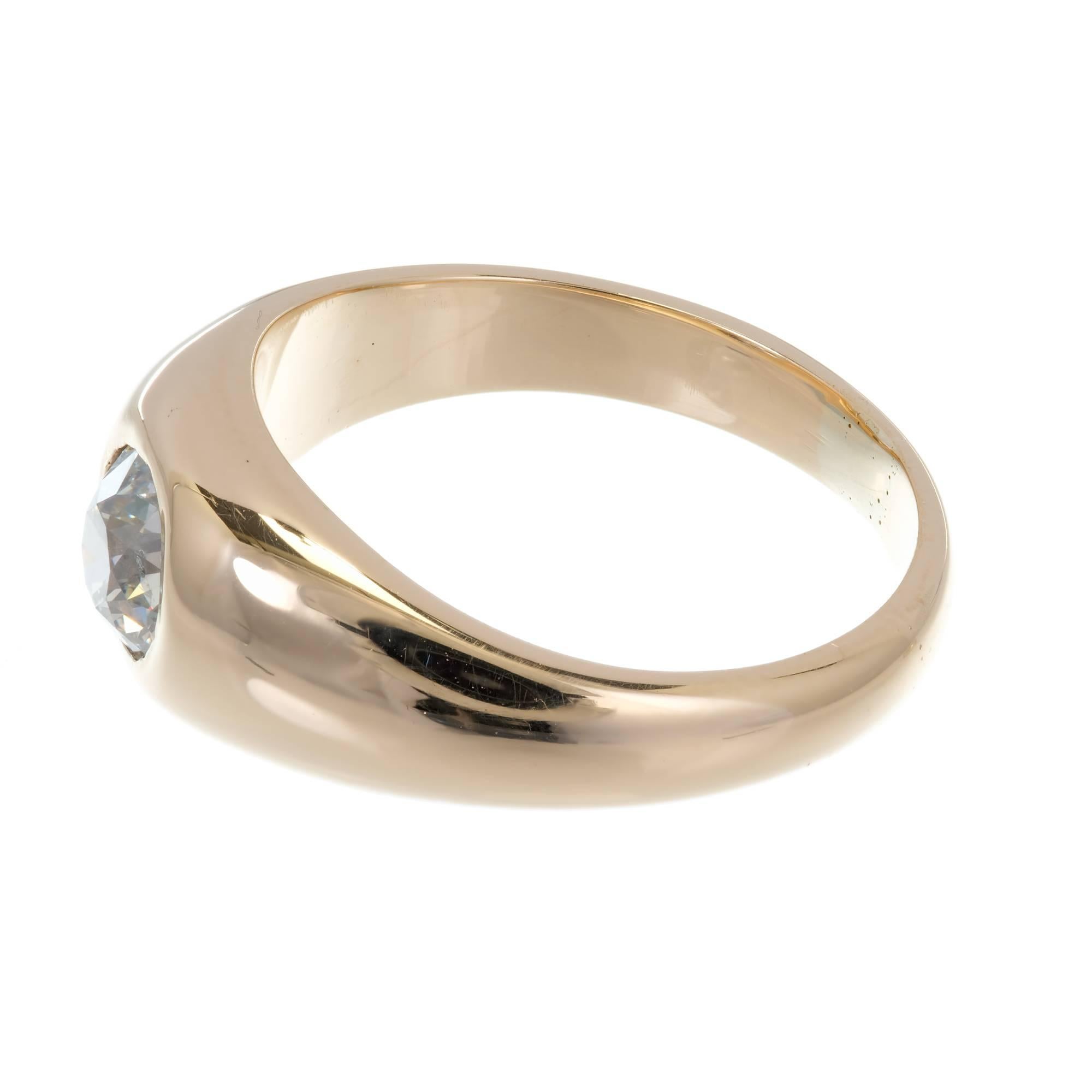 Victorian 1900 Gypsy Diamond Gold Ring 1
