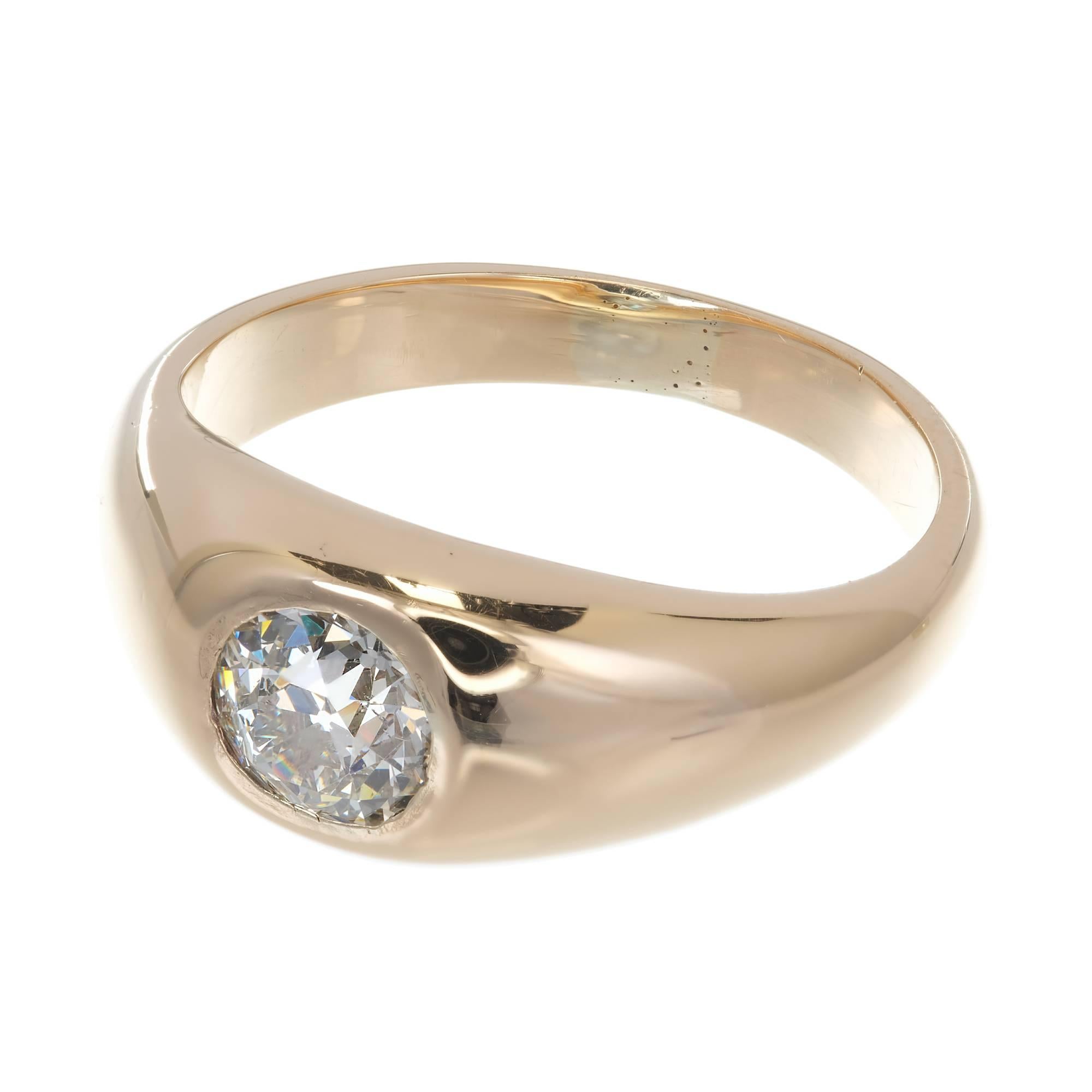 Victorian 1900 Gypsy Diamond Gold Ring 2