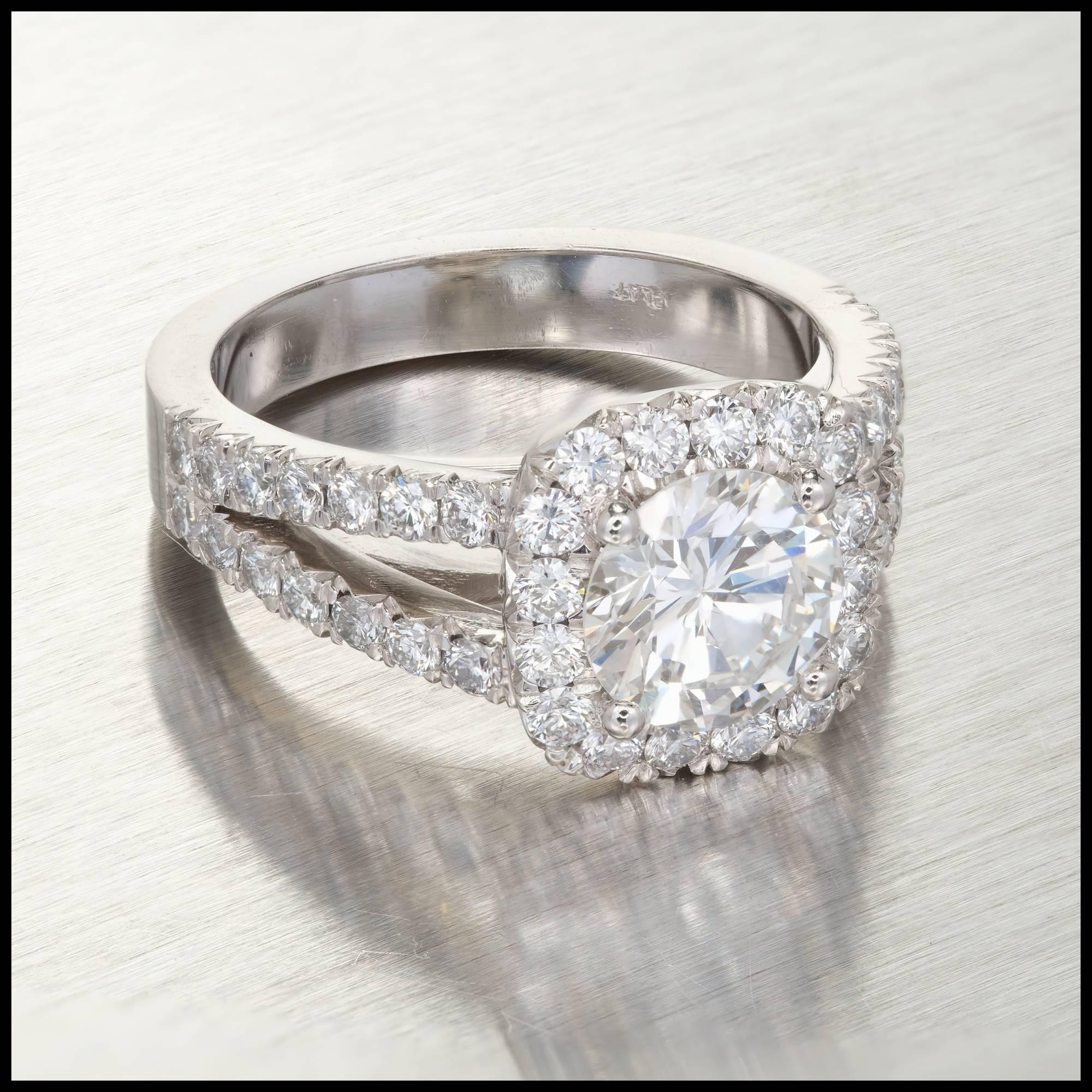 Peter Suchy GIA Certified 1.50 Carat Diamond Engagement Platinum Ring In Good Condition In Stamford, CT