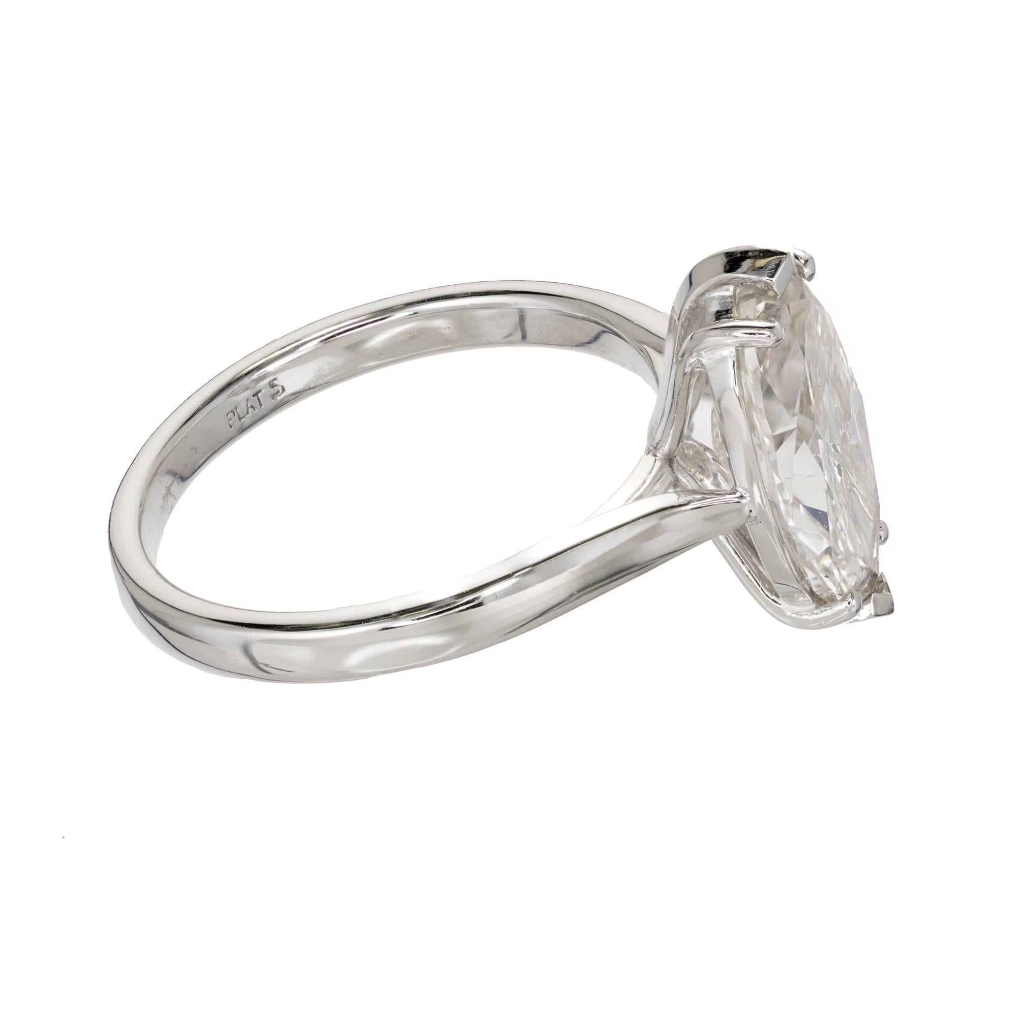 Peter Suchy 3.07 Carat Marquise Diamond Solitaire Platinum Engagement Ring 3