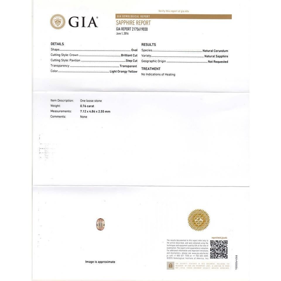 Peter Suchy Bague de fiançailles en platine avec saphir orange certifié GIA et diamants en vente 5