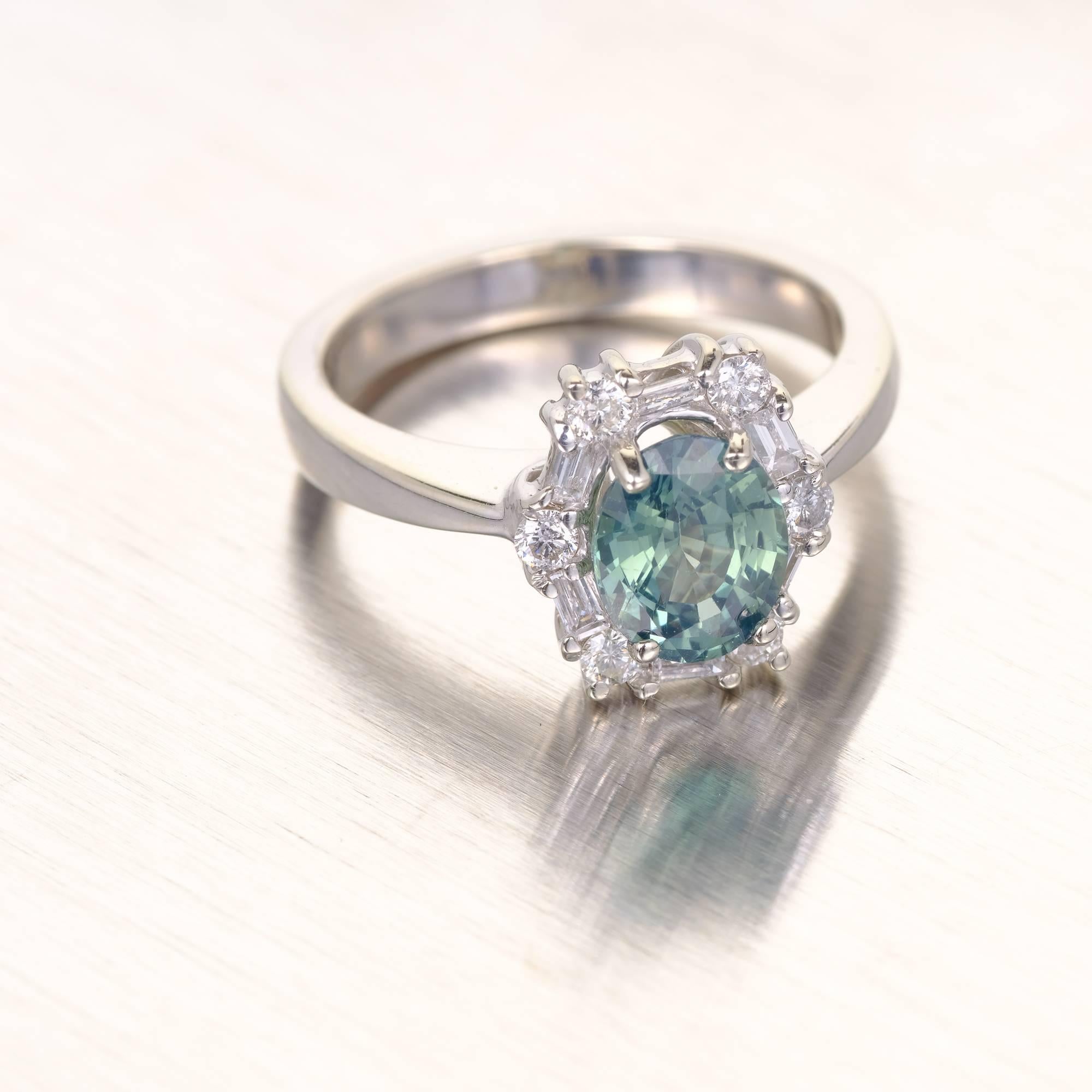blue green sapphire engagement rings