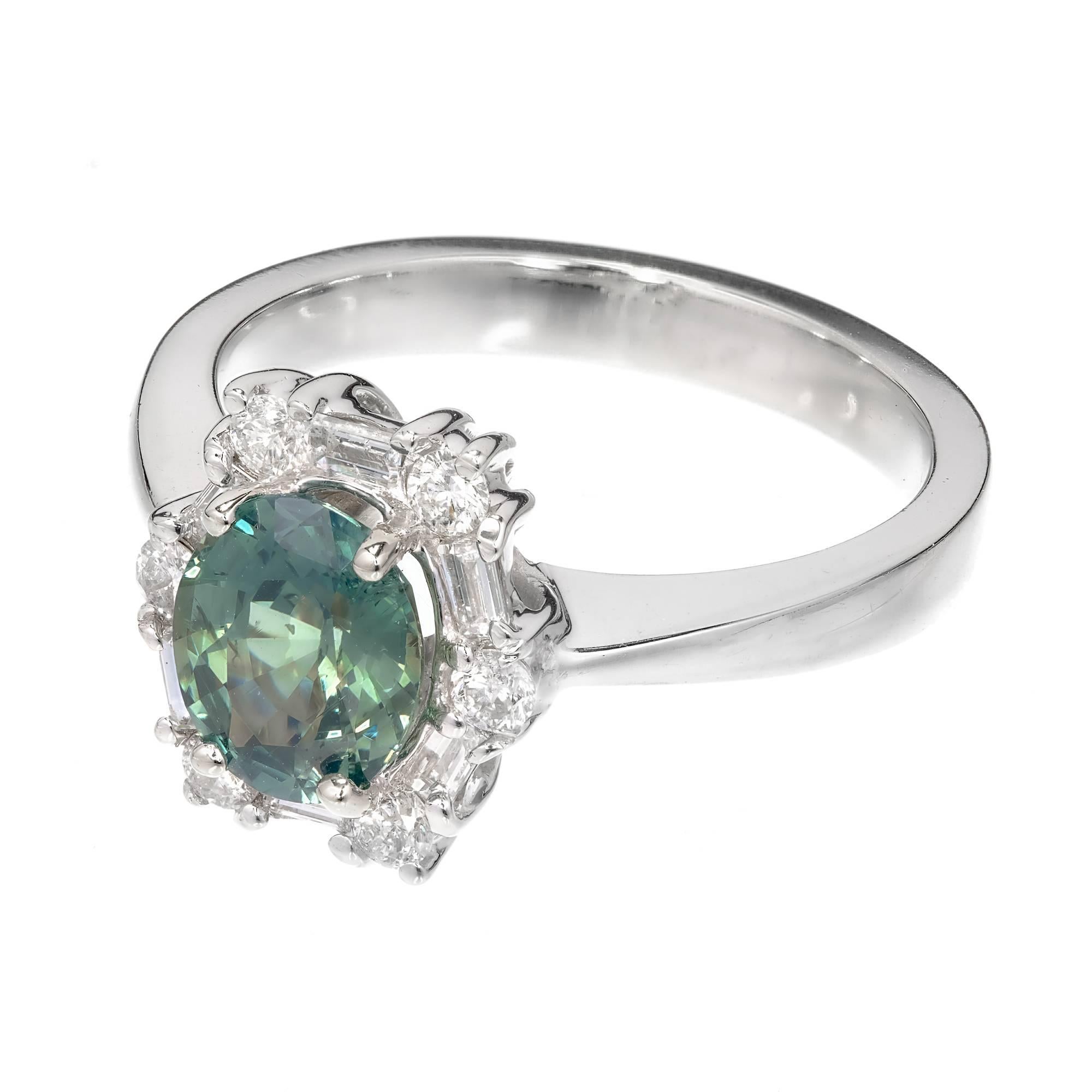 blue green diamond engagement rings