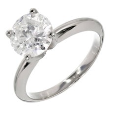EGL Certified 1.77 Carat Diamond Gold Solitaire Engagement Ring