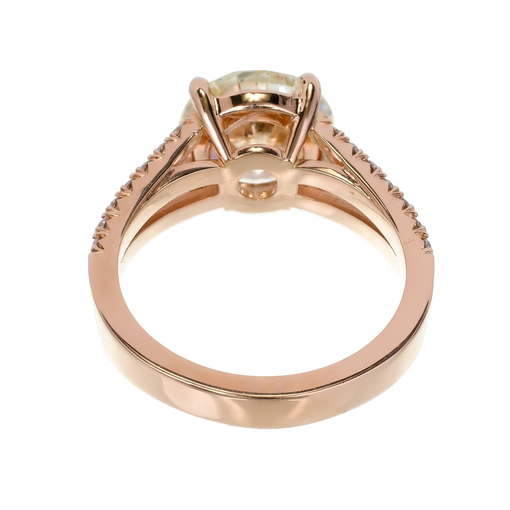 Peter Suchy GIA Certified 3.01 Carat Diamond Rose Gold Engagement Ring 4