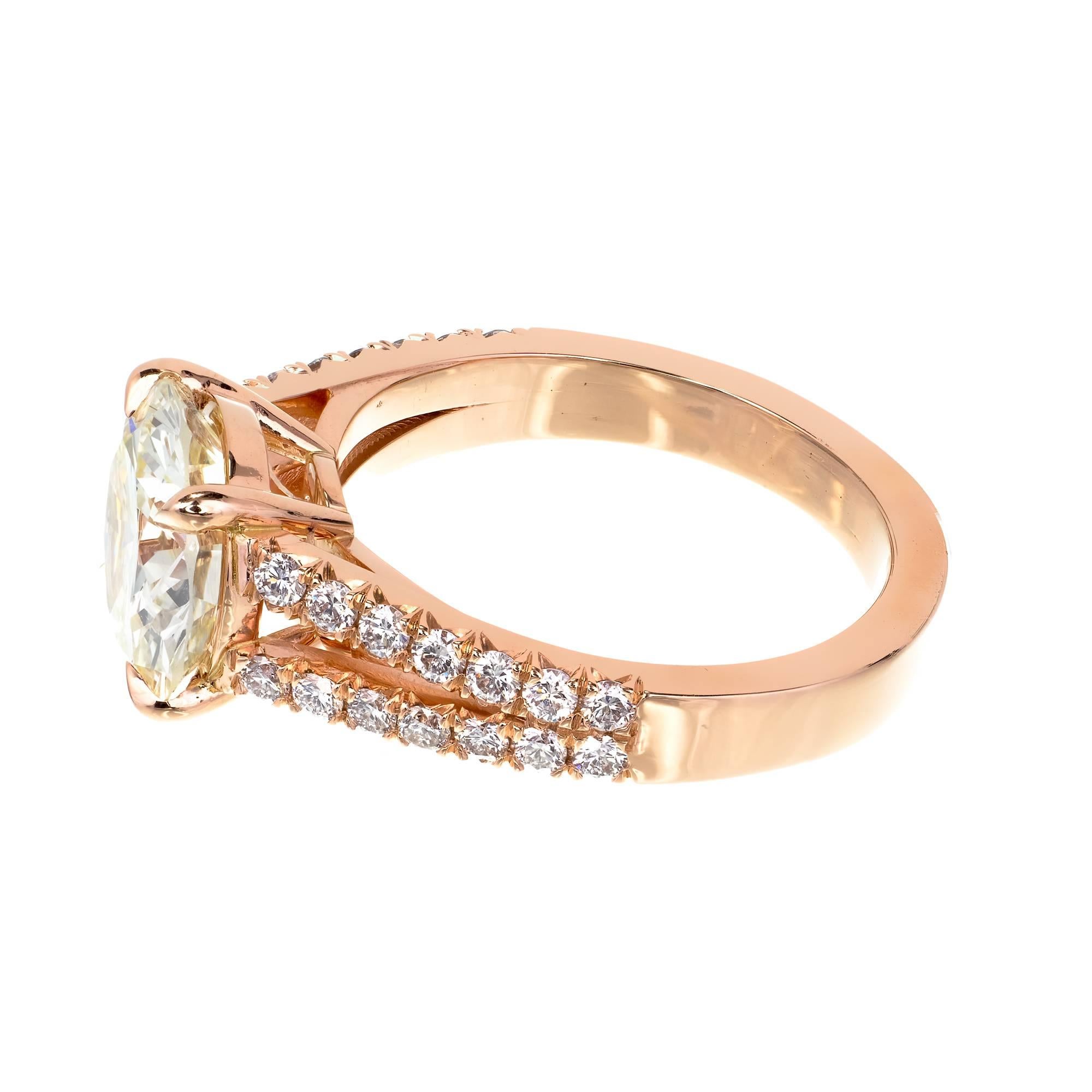 Peter Suchy GIA Certified 3.01 Carat Diamond Rose Gold Engagement Ring 5