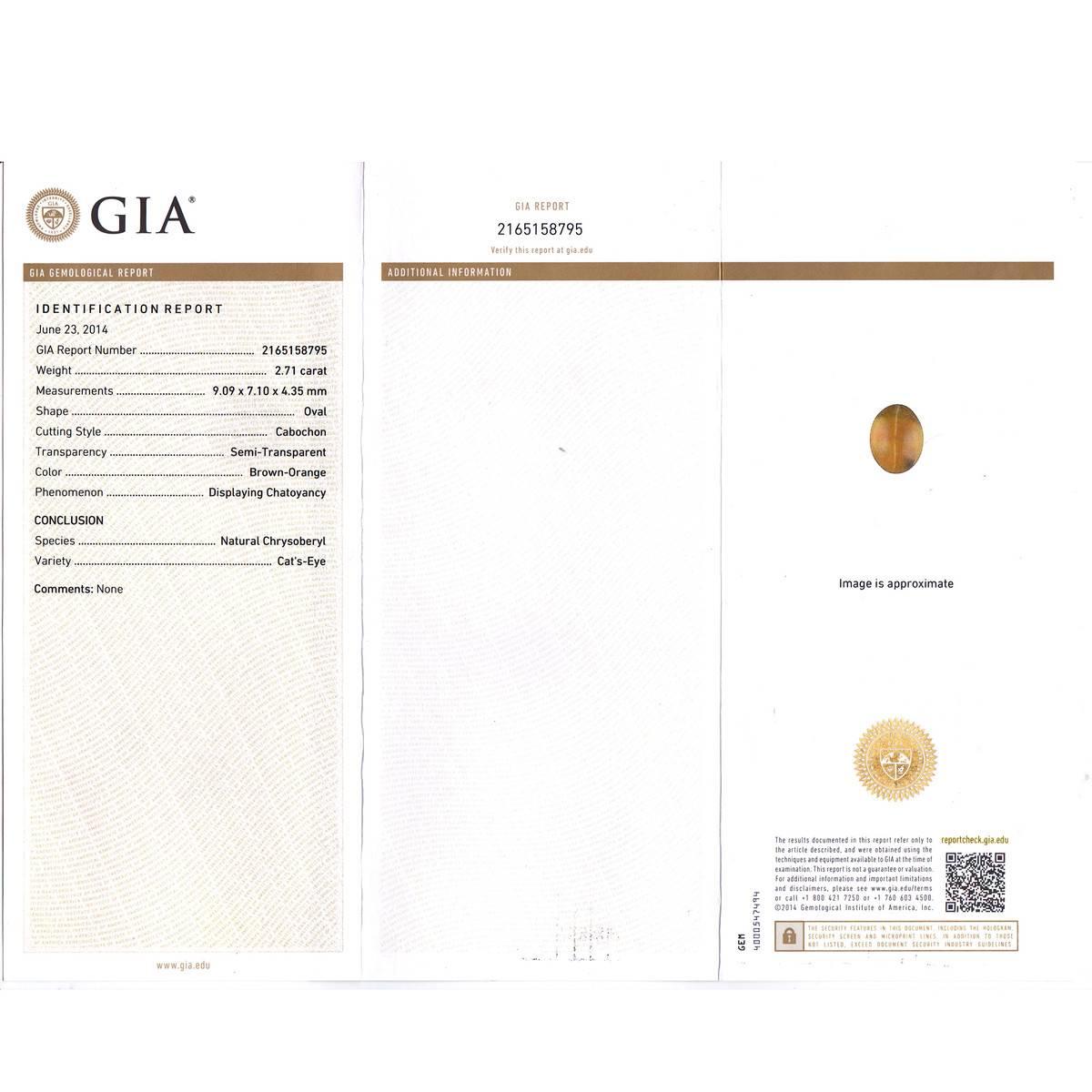 GIA zertifiziert 2,71 Karat Chrysoberyll Katzenauge Diamant Platin Verlobungsring im Angebot 2