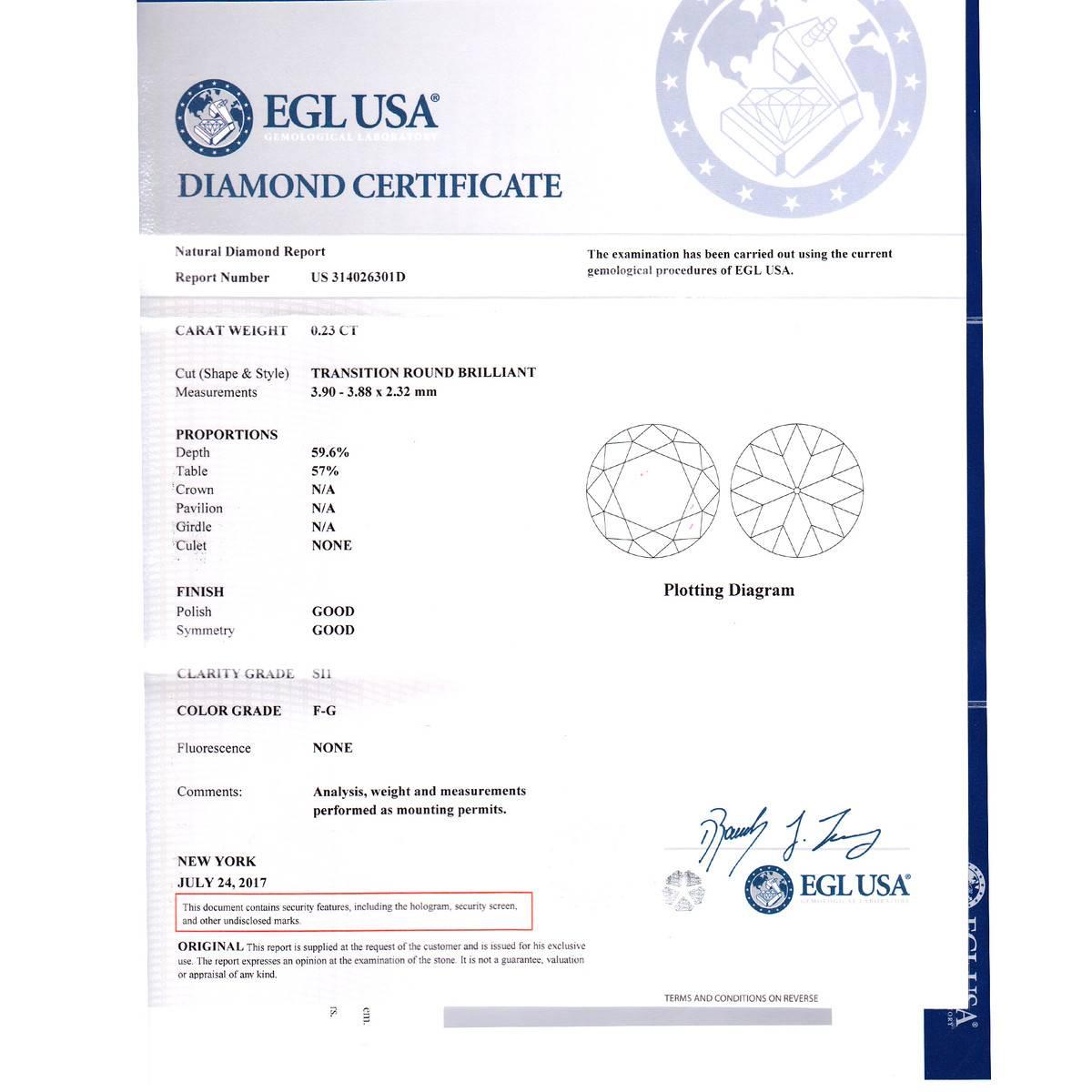 Women's EGL Certified .23 Carat Art Deco Diamond Platinum Engagement Ring